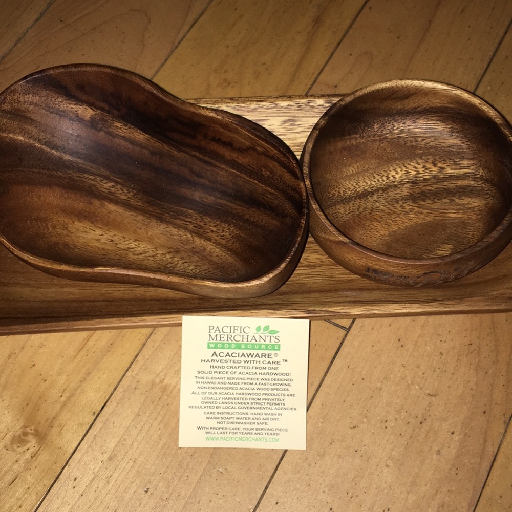 ACACIAWARE 3-pack - Hardwood food bowls